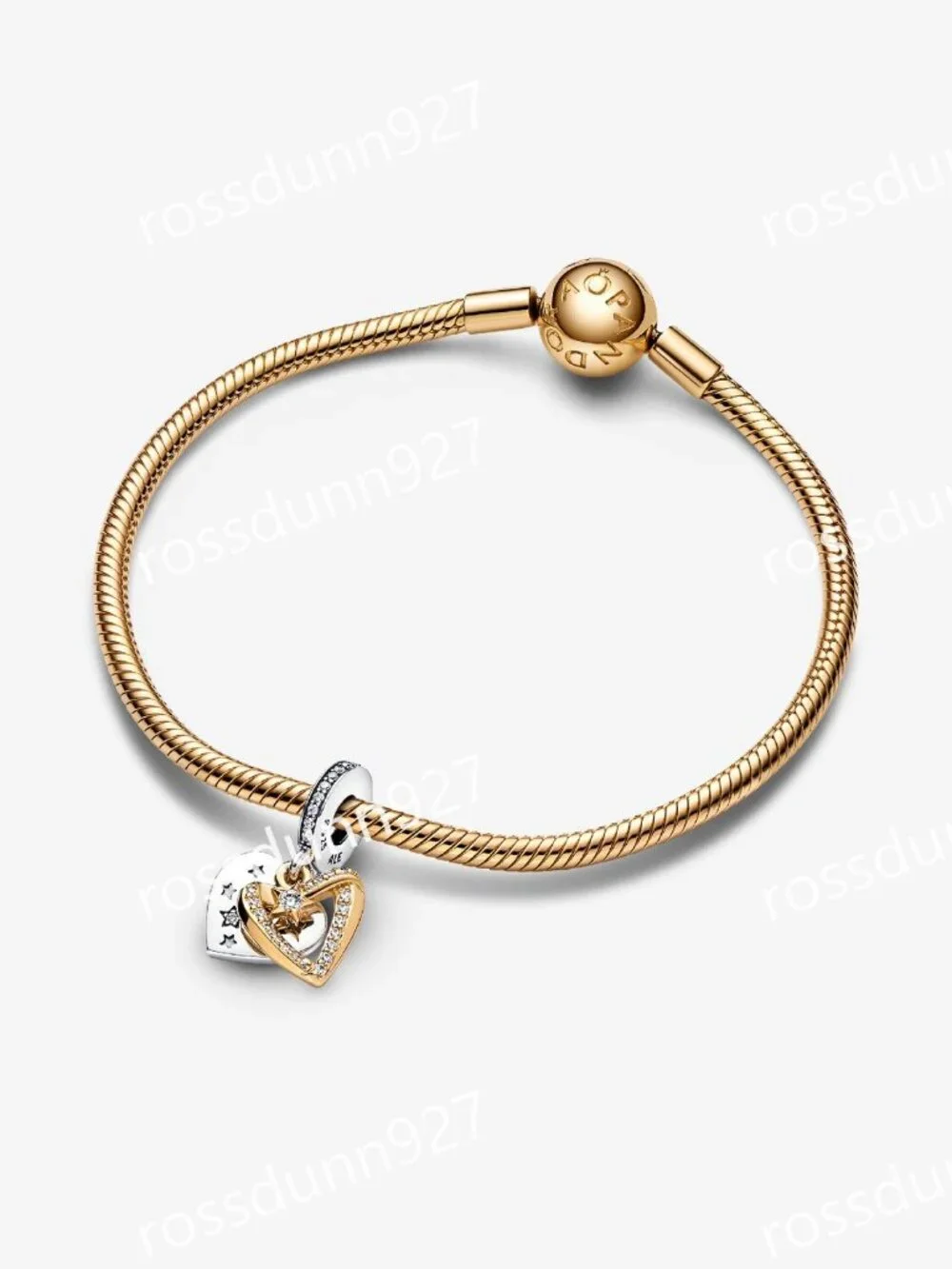 Pandora Shooting Star Hearts Double Dangle Charm